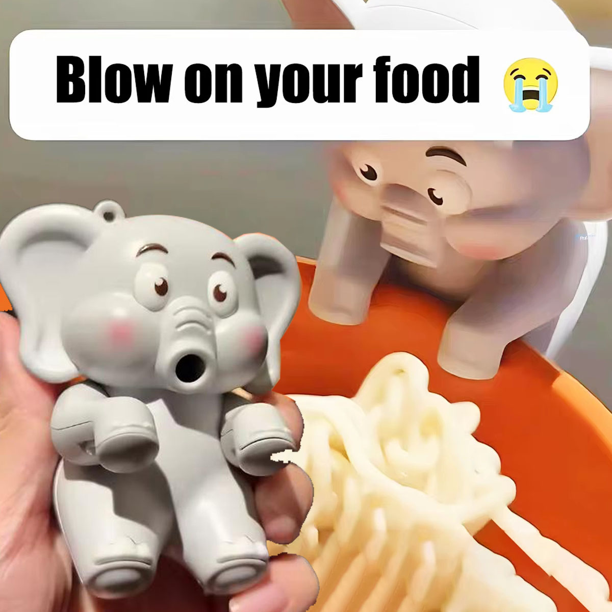 Baby Food Bowl - Mini-ventilateur éléphant mignon, aide à l'alimentation