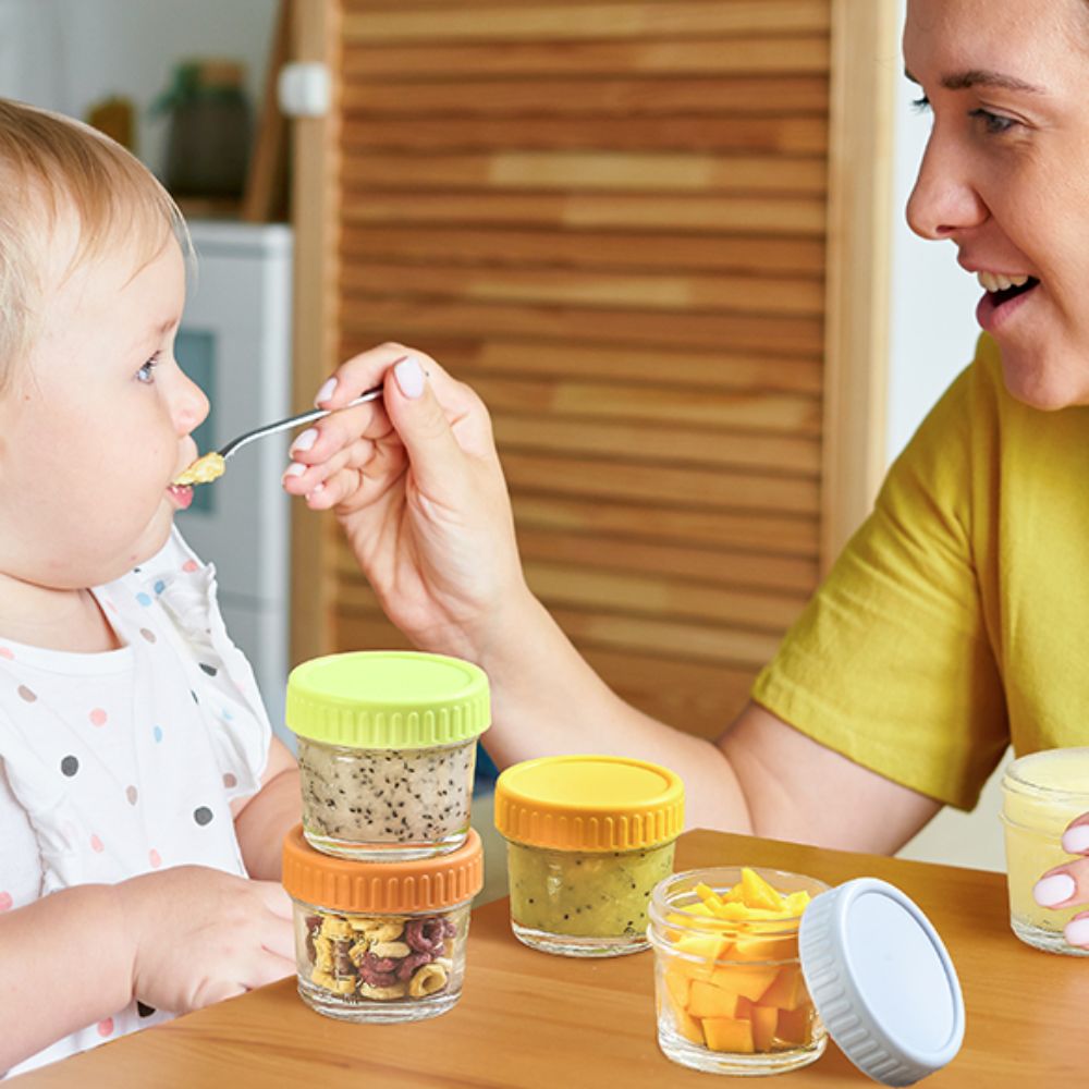 Baby Food Glass Containers - Lot de 6 pots en verre